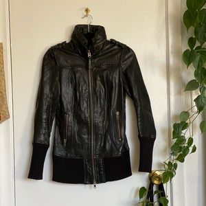 Mackage “Genuine Lamb Leather” long-style jacket